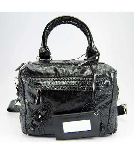 Balenciaga Arena Giant Covered Nails Metro Bag Black-pelle